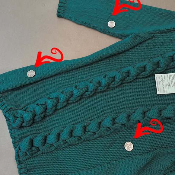 Pure Open Front Handknit Green Jacket Size XS/S - Picture 9 of 15